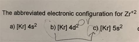 zr+2 electron configuration.